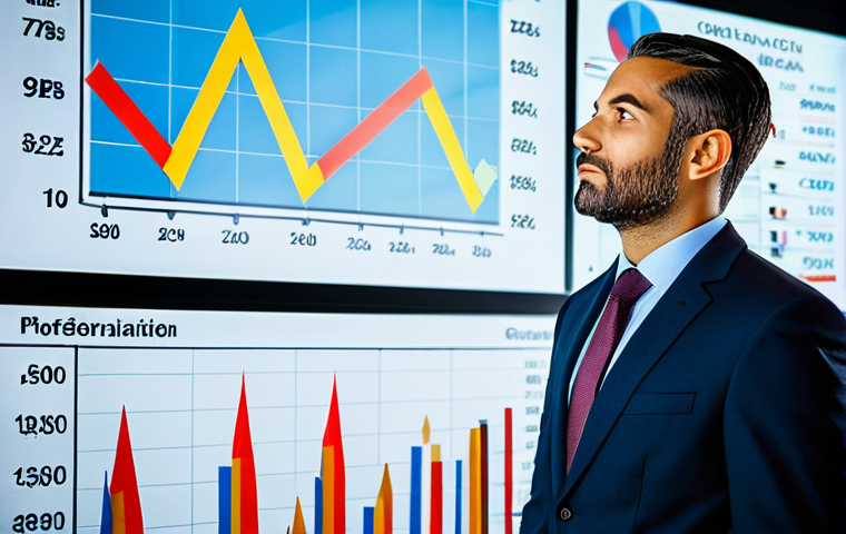 A confident, diverse professional individual in a modest business suit, standing in a sleek, modern financial analytics center. Holographic charts display economic trends, with a subtle, upward-trending line representing financial growth despite inflationary pressures. The person is observing the data thoughtfully, an expression of strategic thinking and financial foresight. Professional photography, high resolution, soft studio lighting, crisp focus, vibrant colors, perfect anatomy, correct proportions, natural pose, well-formed hands, proper finger count, natural body proportions, fully clothed, appropriate attire, safe for work, appropriate content, professional, modest, family-friendly.